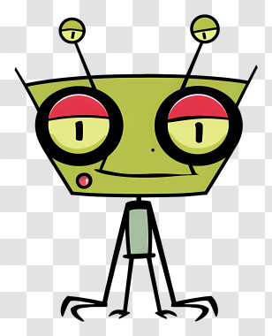Invader Zim - Green Robot With Antenna Transparent PNG