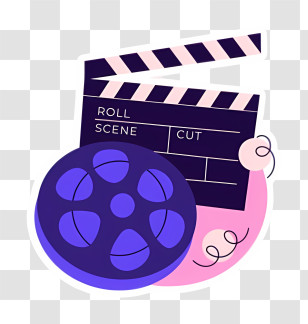 Movie Logo - Cinematic Clapperboard And Reel Illustration Transparent PNG
