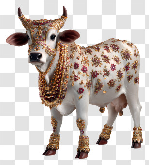 Vasubaras - Ornate Decorated Ceremonial Cow Transparent PNG