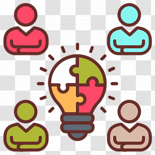 Team Brainstorm - Collaborative Puzzle Light Bulb Transparent PNG