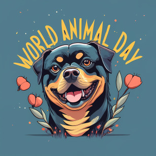 World Animal Day - Happy Dog Celebrating World Animal Day Transparent PNG