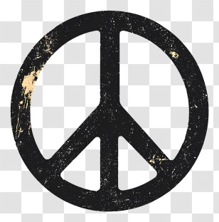Grungy Peace Symbol - Vintage Peace Symbol Transparent PNG