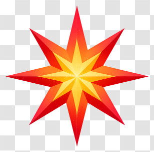 Glowing Star - Radiant Starburst Symbol Transparent PNG