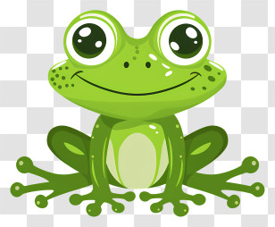 Cartoon Frog - Green Frog Cartoon Illustration For Kids Transparent PNG