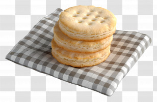 Salt Biscuit - Stack Of Biscuits On Checkered Cloth Transparent PNG