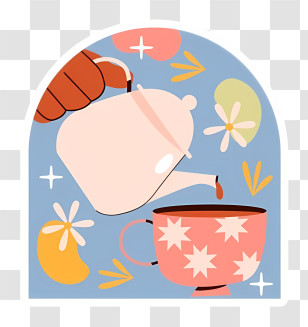 Tea Time - Pouring Tea Into A Cup Transparent PNG