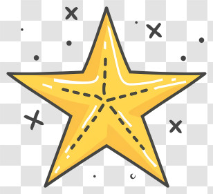 Yellow Star - Yellow Cartoon Star Illustration Transparent PNG