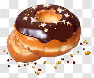 Chocolate Glazed Doughnut - Delicious Chocolate Glazed Donut Transparent PNG