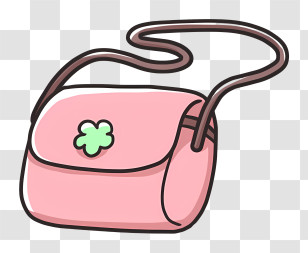 Pink Purse - Cute Pink Bag With Clover Transparent PNG