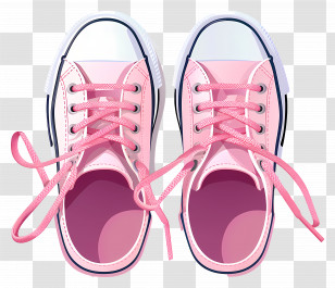 Baby Shoes - Pink Sneakers With Laces Transparent PNG