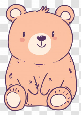 Bear - Cute Cartoon Bear Illustration Transparent PNG