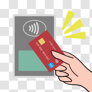 Cartoon - Contactless Payment With Credit Card Transparent PNG