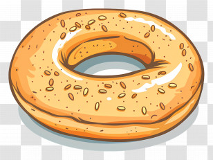 Sesame Bagel - Golden Sesame Seed Bagel Transparent PNG