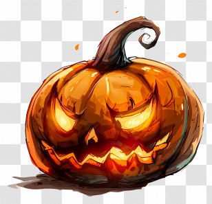 Animated Pumpkin - Spooky Carved Pumpkin For Halloween Transparent PNG