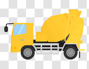 Icon - Yellow Cement Mixer Truck Illustration For Construction Transparent PNG