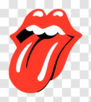 Rolling Stones Logo - Cartoon Red Lips With Tongue Illustration Transparent PNG