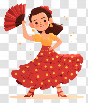 Flamenco Dancing - Flamenco Dancer With Fan Transparent PNG