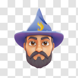 Mage Emoji
 - Wizard Head With Blue Magical Hat Illustration Transparent PNG
