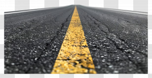 Asphalt Road Side View - Road With Yellow Line Transparent PNG