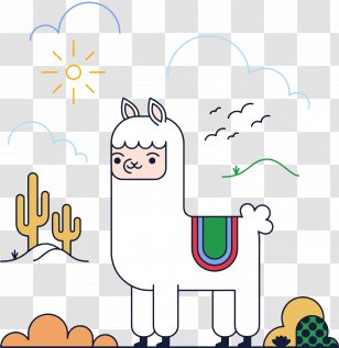 Alpaca Llama Cartoon Euclidean Vector - Shutterstock - Cute Transparent PNG