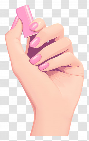Pink Nail Polish - Hand Holding Pink Nail Polish Transparent PNG