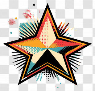 Shining Star - Colorful Star Pattern Illustration Transparent PNG