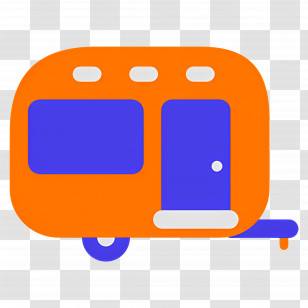 Camping Car - Colorful Caravan Illustration Transparent PNG