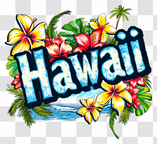 Hawaii - Hawaii-Themed Floral Composition Transparent PNG