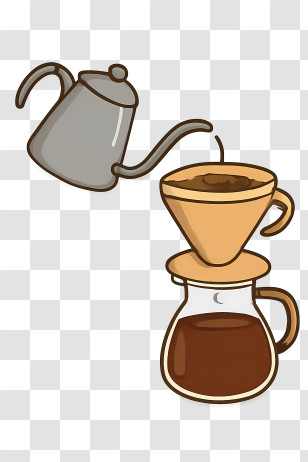 Pour Over Coffee - Coffee Brewing Process Transparent PNG