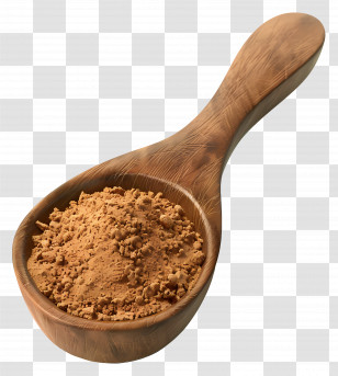 Cumin Powder - Wooden Scoop With Spilled Powder Transparent PNG