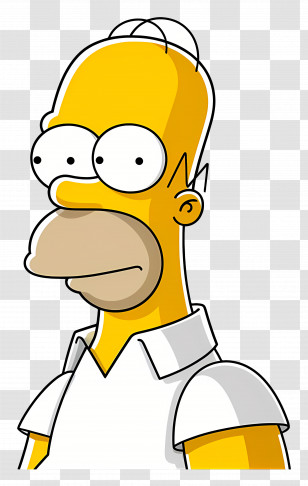 Homer Simpson - Yellow Cartoon Character In White Shirt Transparent PNG