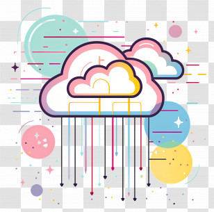 Cloud Technology - Colorful Dreamy Clouds With Rain Transparent PNG