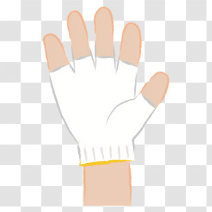 Icon - White Fingerless Glove Illustration Transparent PNG