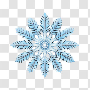 Blue Snowflake - Detailed Blue Snowflake Design Transparent PNG