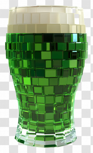 Green Beer - Mosaic Green Glass Transparent PNG