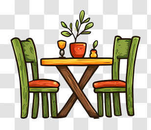 Dining Table Logo - Cozy Table And Chairs Illustration Transparent PNG