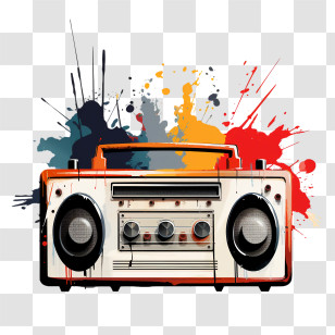 National Radio Day - Retro Radio With Artistic Paint Splashes Transparent PNG