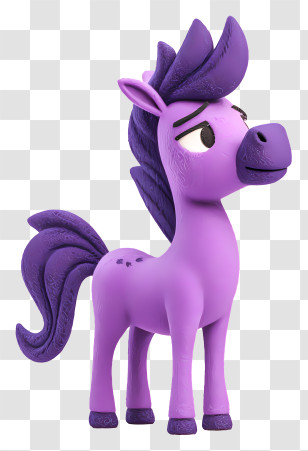 Purple Pony - Purple Cartoon Horse Character Transparent PNG