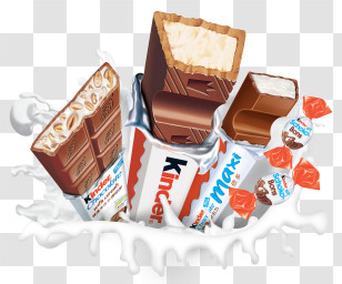 Chocolate - Variety Of Kinder Chocolate And Milk Treats Transparent PNG