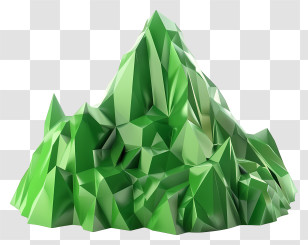 Green Low Poly Mountain - Green Low Poly Mountain Transparent PNG