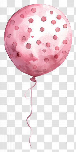 Single Balloon - Pink Polka Dot Balloon Illustration Transparent PNG