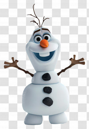 Frozen Olaf - Animated Smiling Snowman Illustration Transparent PNG