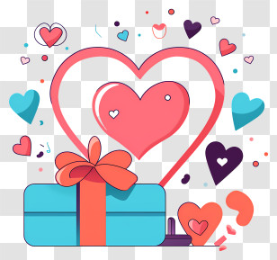 Gift Box - Gift Box With Hearts And Love Transparent PNG