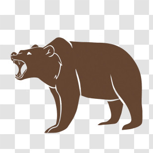 Bear Logo - Brown Bear Growling Illustration For Wildlife Art Transparent PNG