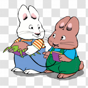 Max Ruby - Two Bunnies With A Toy Transparent PNG