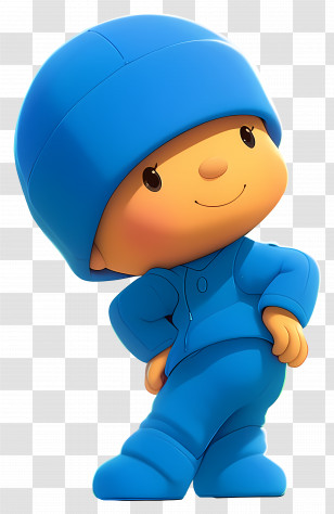 Pocoyo - Blue Cartoon Character In Playful Pose Transparent PNG