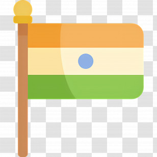 India Flag - Cartoon Flag On Pole Transparent PNG