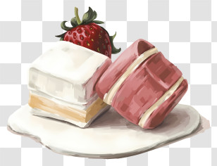 White Chocolate Cake - Strawberry And Sweets Dessert Transparent PNG