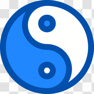 Yin Yang - Blue Yin Yang Symbol Logo Transparent PNG