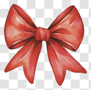 Cartoon - Decorative Red Bow Ribbon For Festive Occasions Transparent PNG
